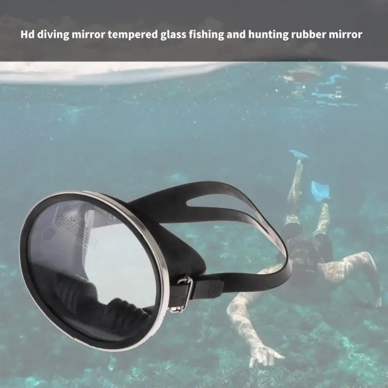 Widely View Freediving Mask Tempered Glass Lens Swimming Snorkeling Mask Ovals Clear Panoramic Goggle Enduring