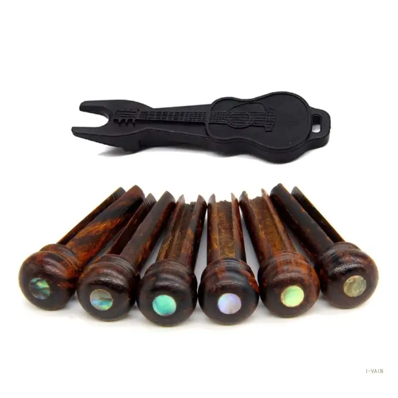 

M5TC штифты для моста для гитары, 6 шт., деревянные штифты для акустической гитары, 6 струн, колышки для ногтей, запасные части