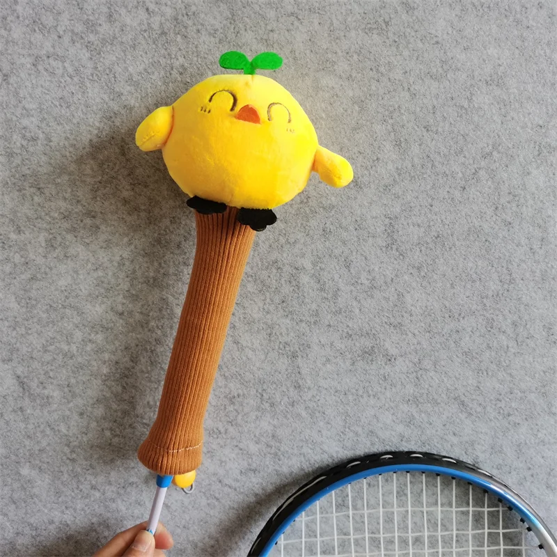 Happy Chicken Badminton Racket Handle Cover Plush Doll Grip Protectors Handcraft Gift