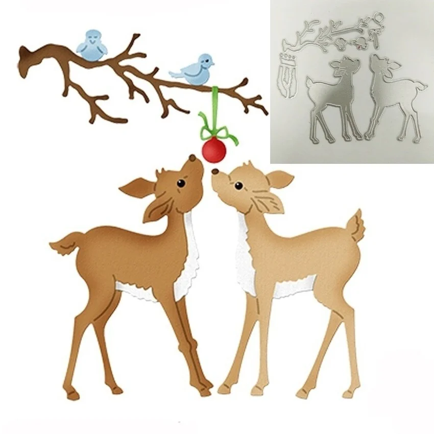 크리스마스 Deers 금속 절단 죽을 새 스텐실 Diy Scrapbooking 죽을 잘라 금속 죽을