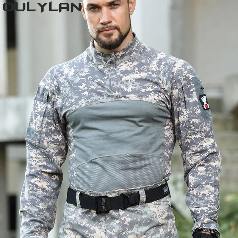 

OULYLAN походные Топы наружный штурмовый костюм Мужская Военная походная куртка охотничья одежда пуловер мужской ветрозащитный Камуфляжный CP ACU