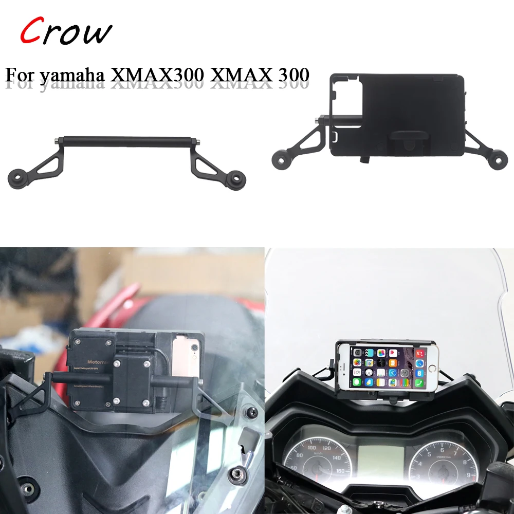 Soporte Para Móvil En Moto Yamaha XMAX 300/250/125 - Soporte Negro, Ajustable, Para GPS Y Navegación