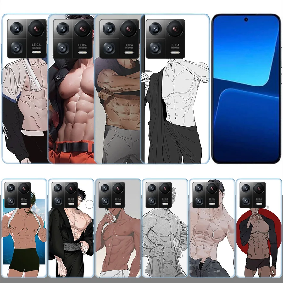 Sexy Muscle Man Himbo Clear Luxury Per Xiaomi Mi 13 12 12T Pro 11 Ultra 11T 11I 10 10T 9 9T 8 Lite 6X 5X A3 Cc9E A2 A1 Phone Cov