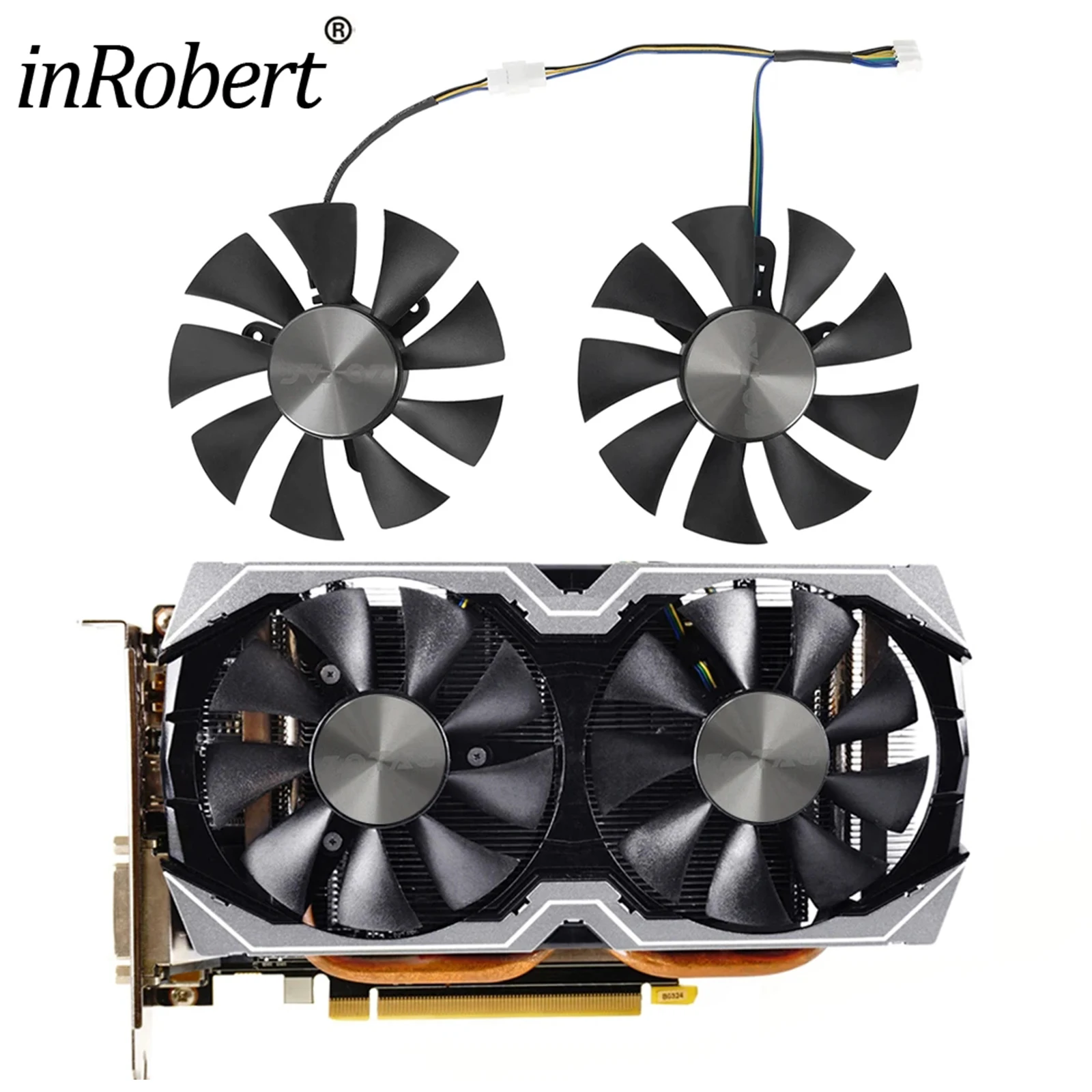 Original 2pcs 85mm 4Pin Cooler Fan For ZOTAC GTX1060 6GB GTX