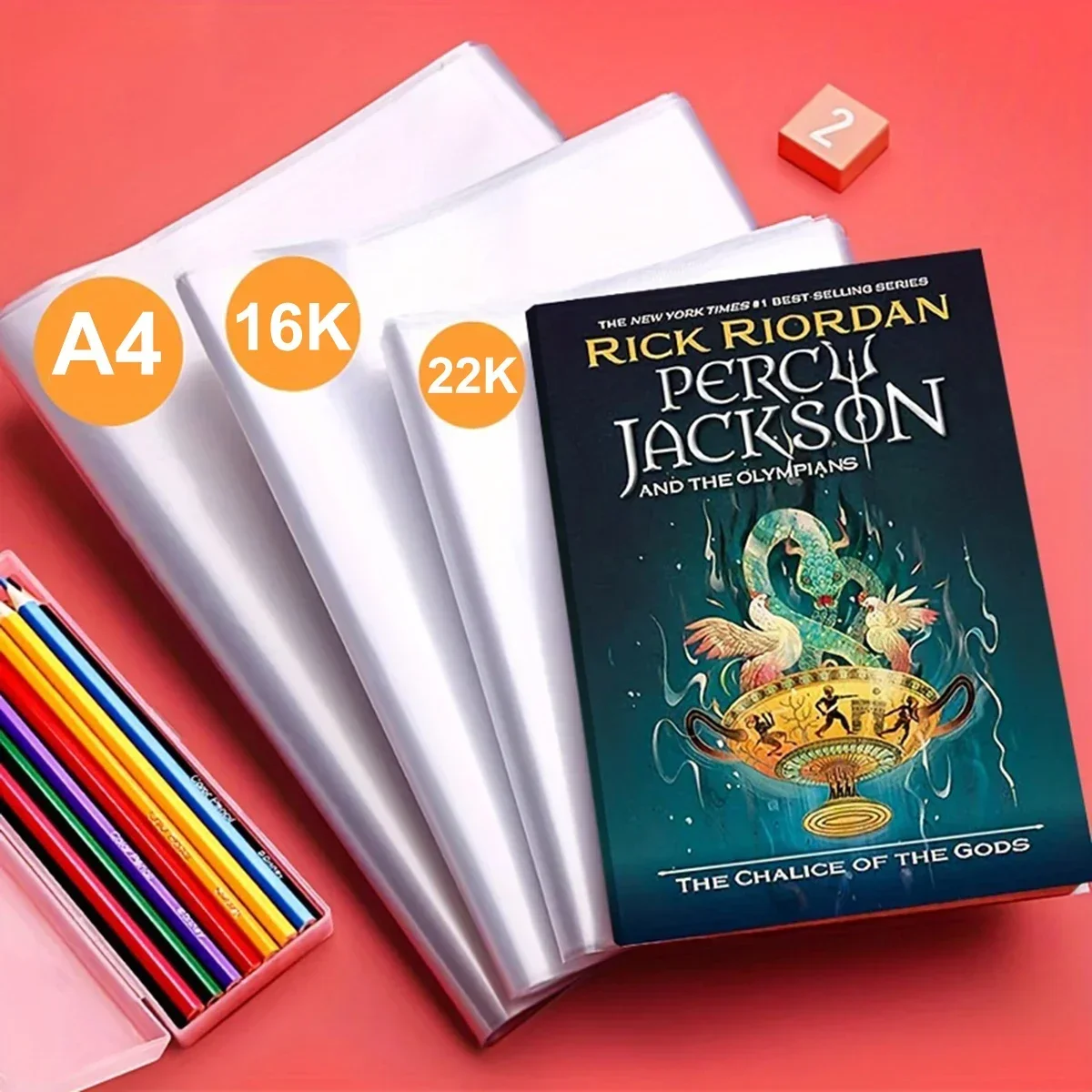 10PCS A4/16K/A5 Transparent Plastic Book Cover Self-Adhesive Closure Waterproof and Wear-Resistant Books PVC ProtectiveCover - 3