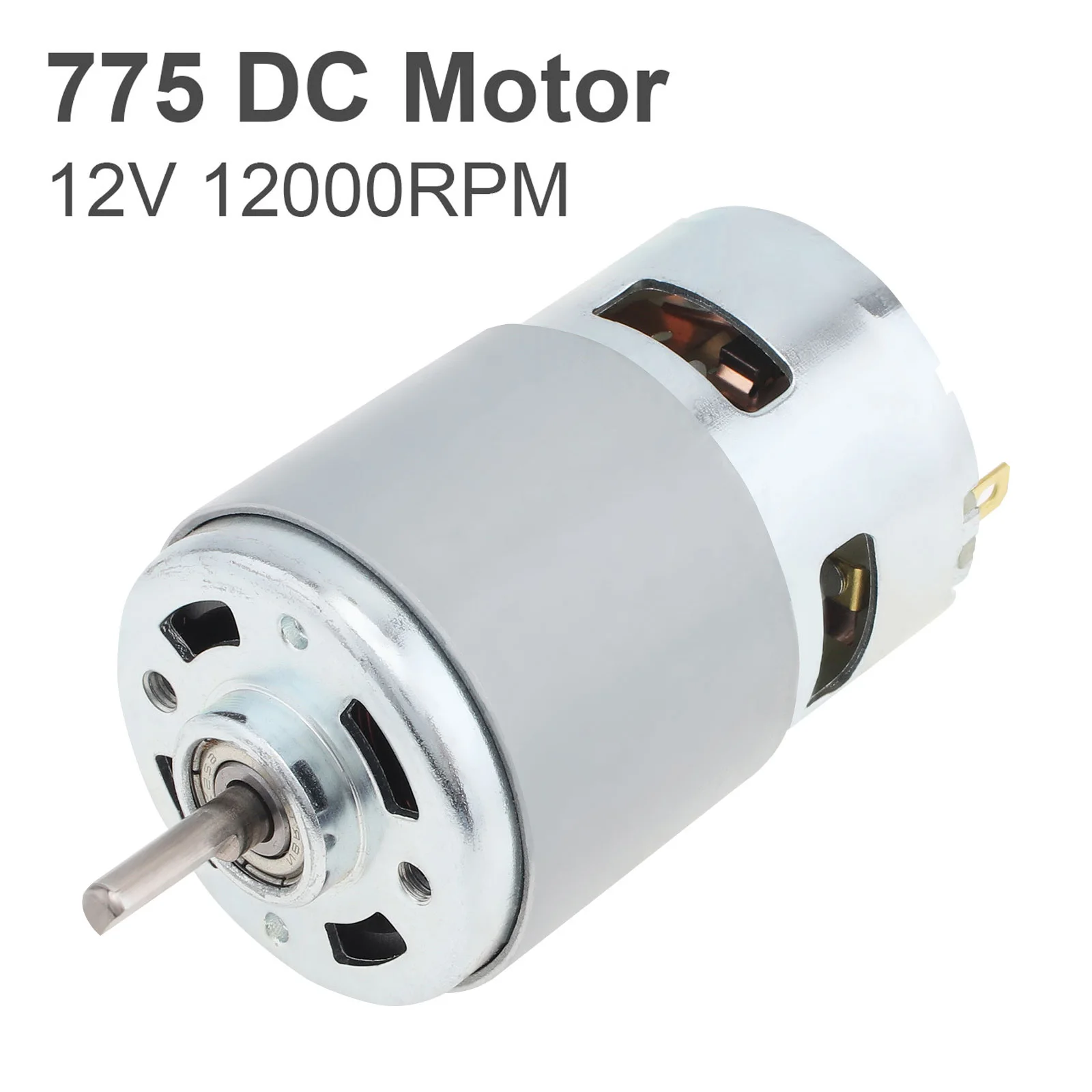 

775 DC Motor D-Shaped Shaft 12V 12000RPM High-speed Torque Motor for Drill Micro Machine / DIY Model Car with Ball Bearing
