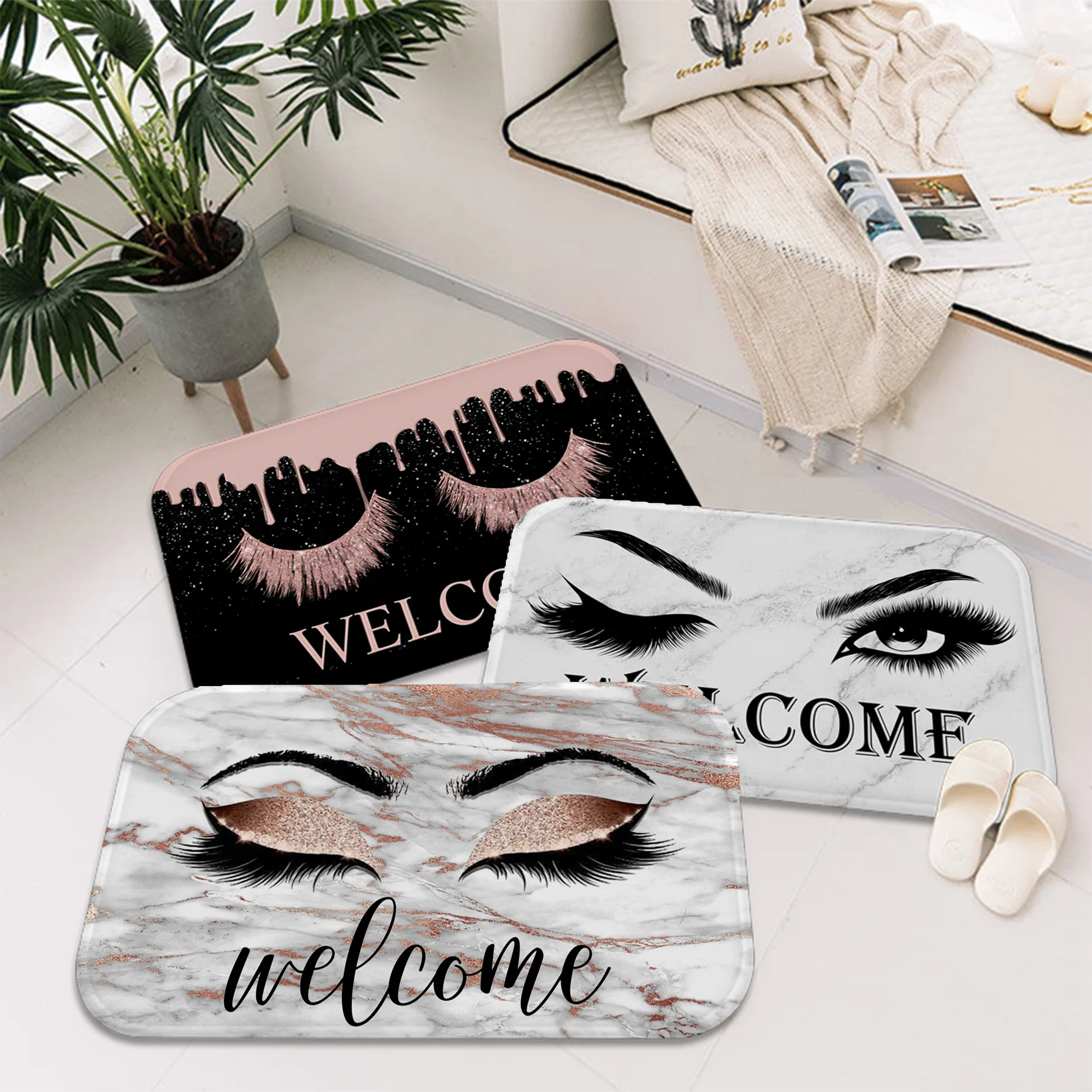 

Eyelashes Floor Mat Floor Mat Nordic Style Home Doormat Bathroom-Toilet Mats Bedroom Hotel Decor Mat