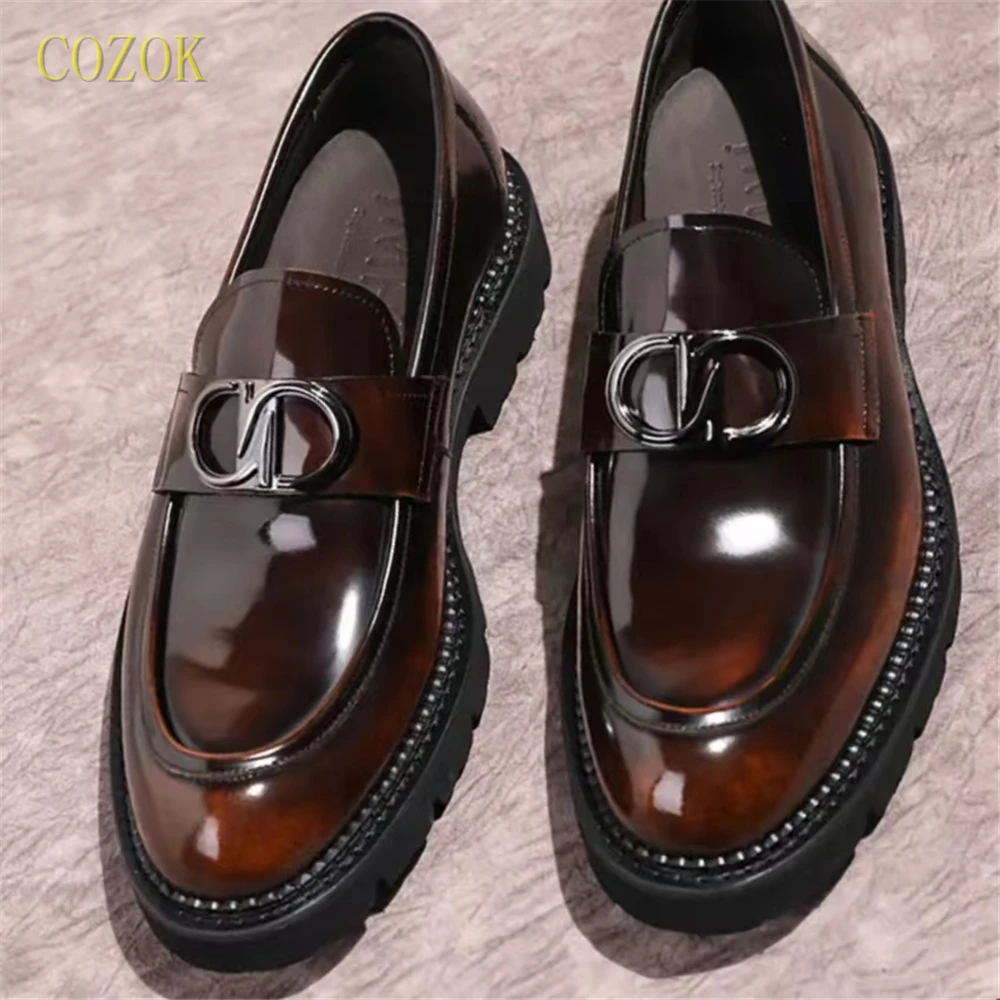 

2022 Spring And Autumn New Business Formal Wear Casual Top Layer Cowhide Trend Loafers Men