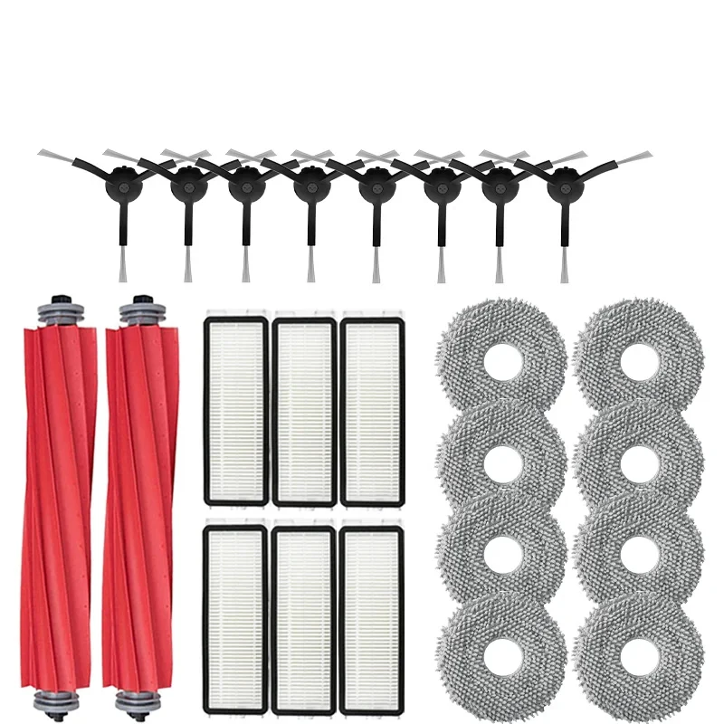 Roborock Robot Vacuum Cleaner Accessories Kit: Main and Side Brushes, HEPA Filter, Mop Cloths, Dust Bag, Spare Parts Set