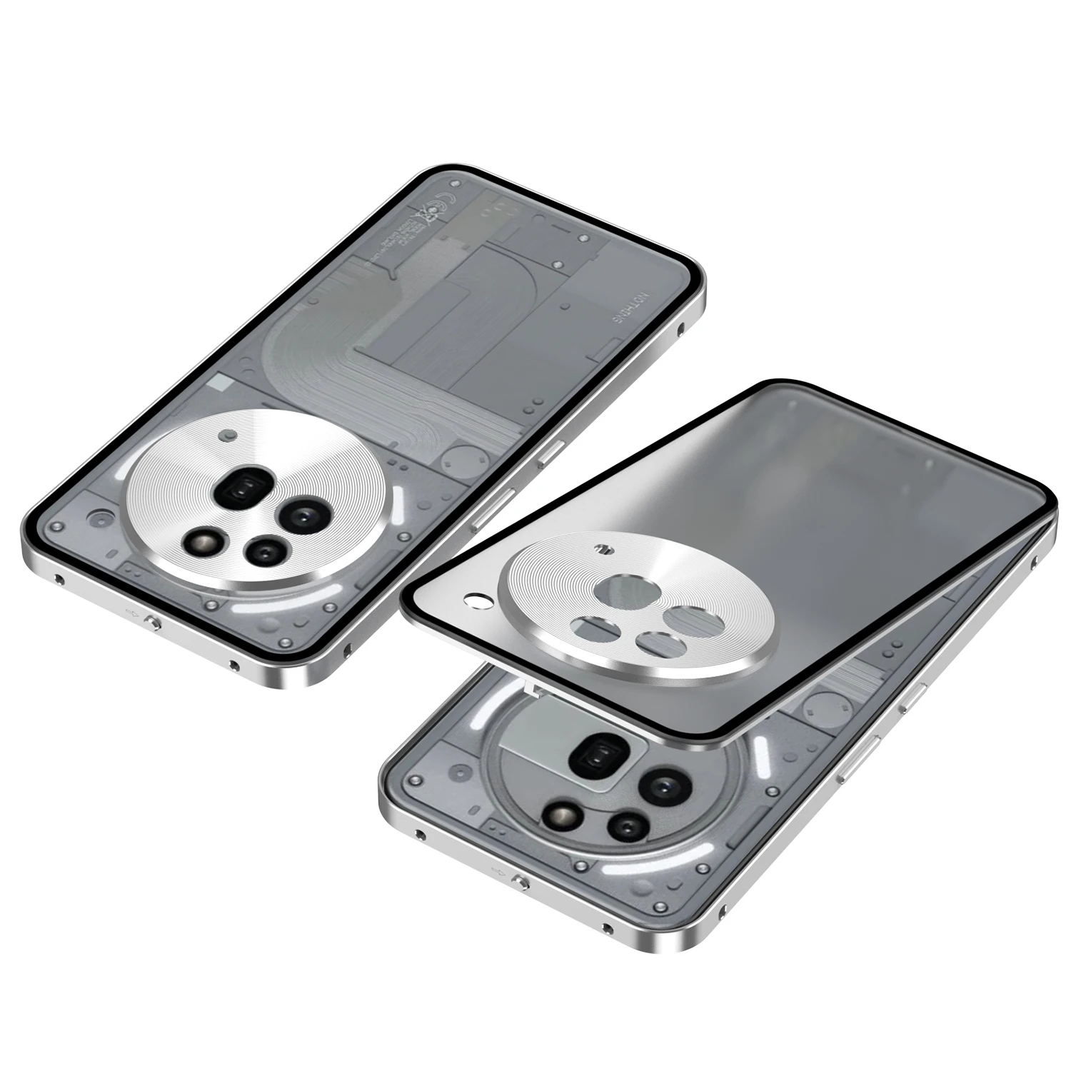 Enhanced Aluminium Alloy Metal Frame Bumper with Tempered Glass Back Case Cover