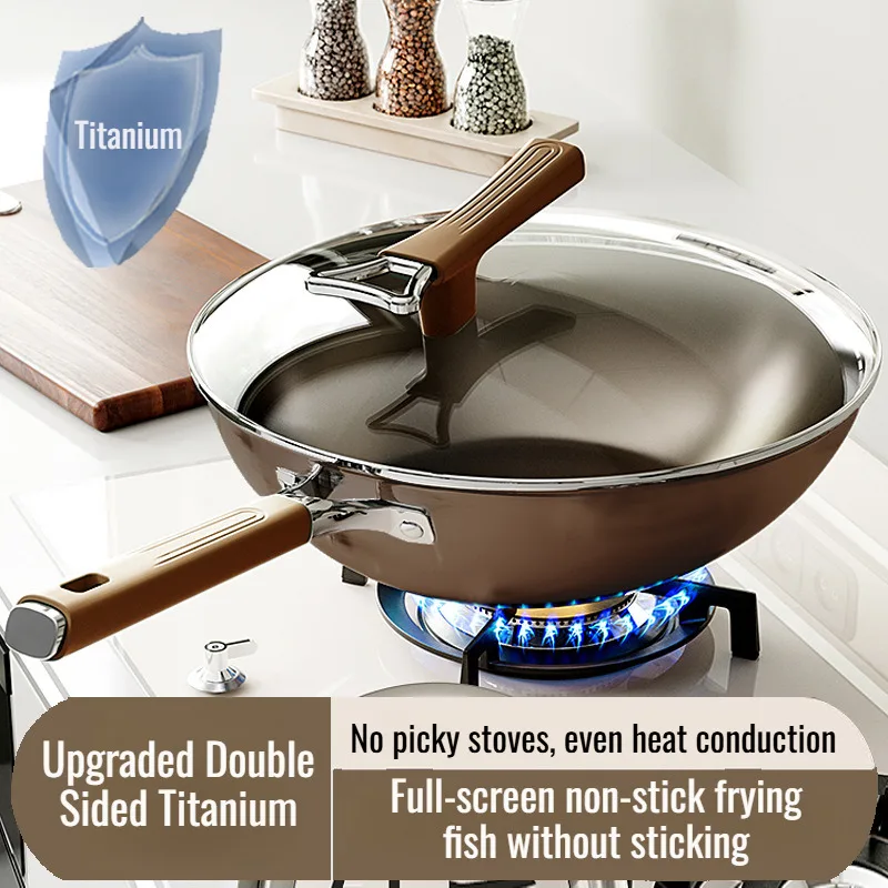 Frying Pan Double-Sided Titanium Coated Non-Stick