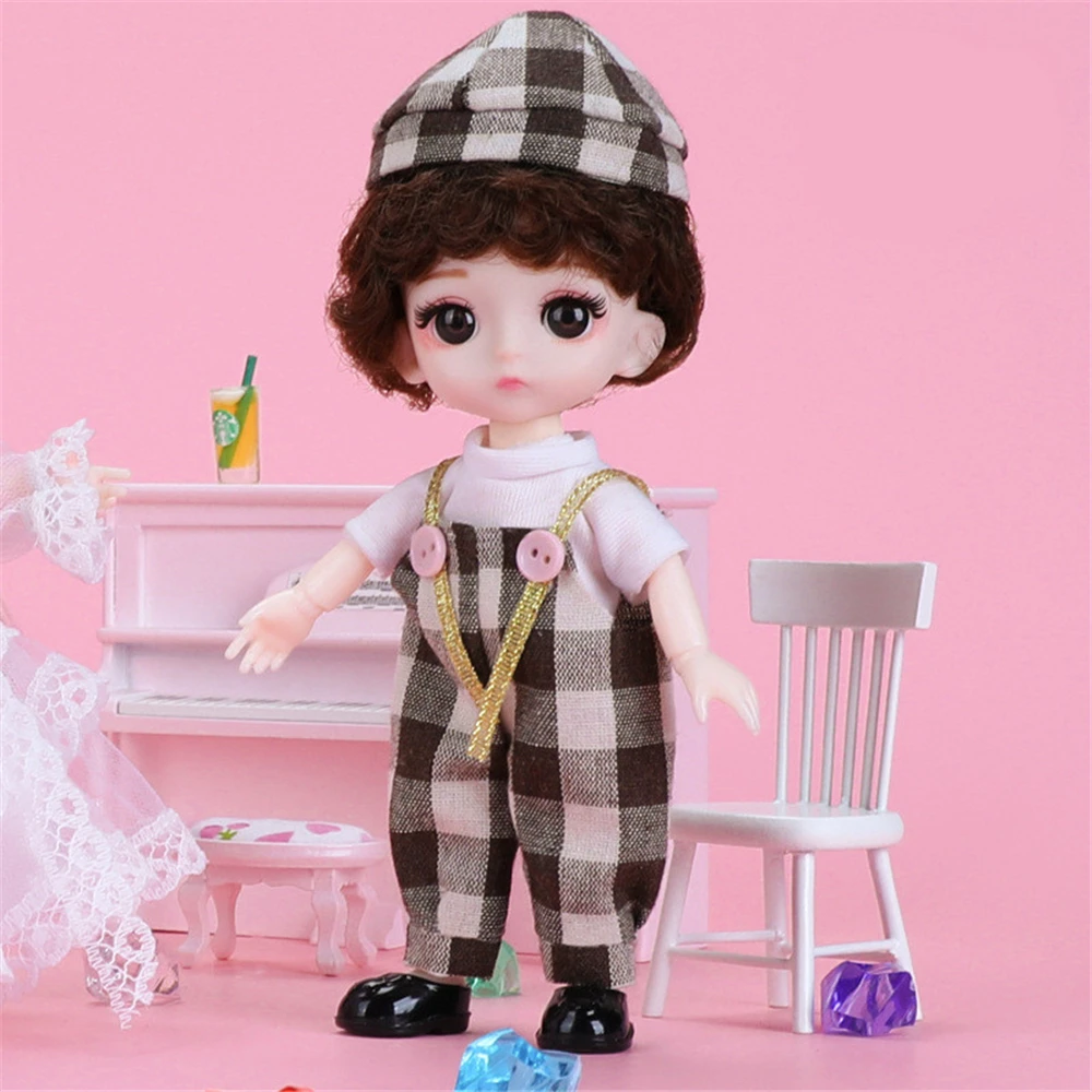 

Movable Princess BJD Figure b Doll with Clothes and Shoes, 16cm Cute Face Big Eyes 1/12 Scale DIY 13 Joints Sweet Gift Girl Toy