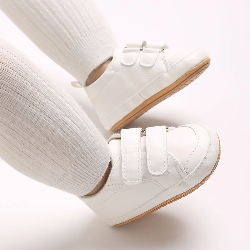 Baby shoes spring and autumn 0-1 year old soft soled anti slip learning shoes fashionable and versatile white Walking Shoes 6