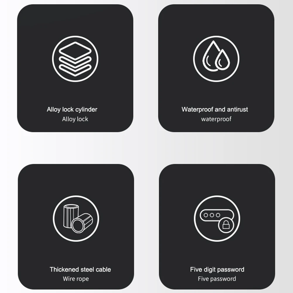 Steel Bike Combination Lock for Cycling Security