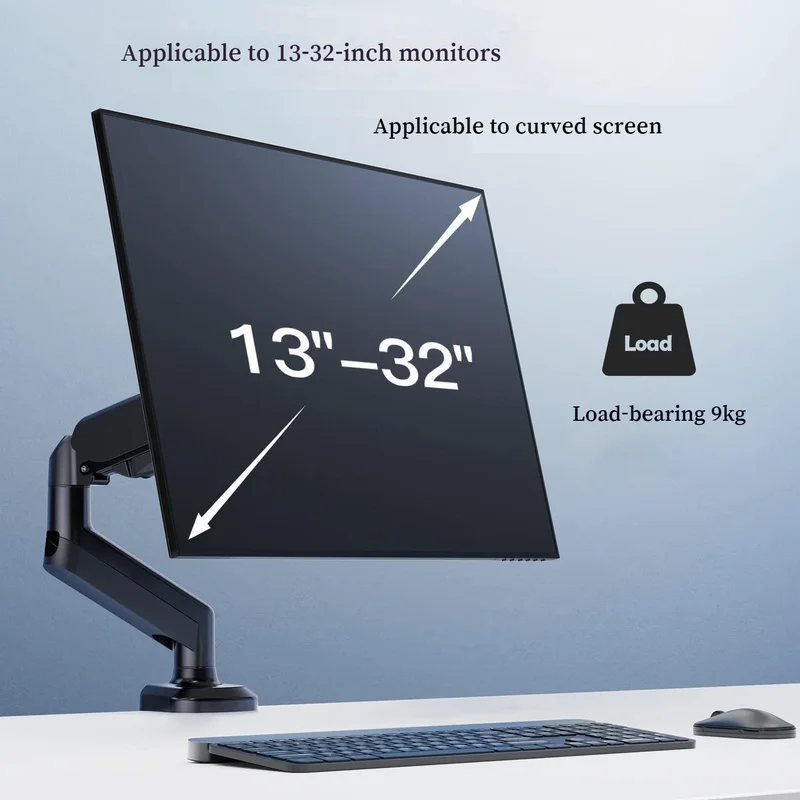 

10-32 Laptop Mount 360 Rotate Air Press Full Motion Gas Strut Lcd Tv Table Screen Stand Monitor Desk Support Rotating Bracket