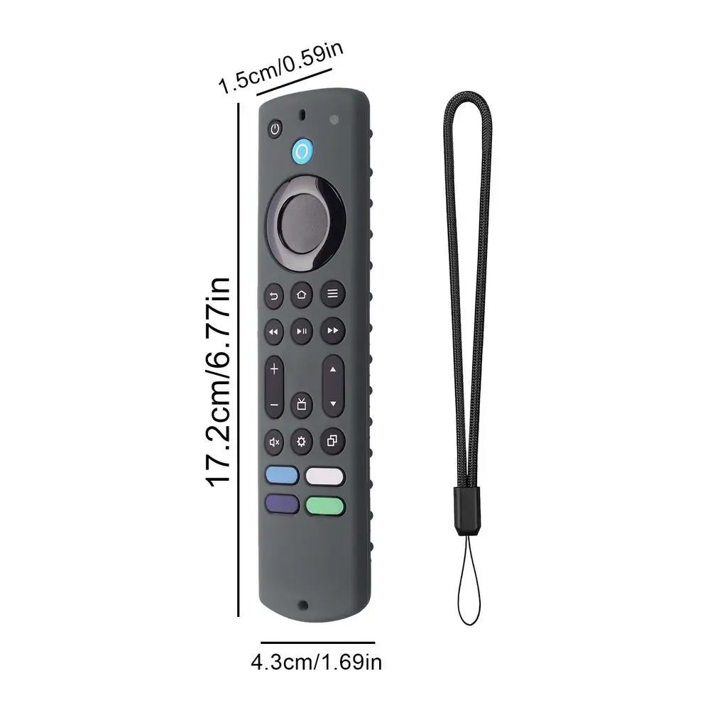 UIEXAY 2 Pezzi Silicone Remote Case Compatible With Firestick 4K Max ( 2Nd)/Toshiba/Insignia/Pioneer/Omni Alexa Voice Remote Enhanced With Lanyard (blu e arancione