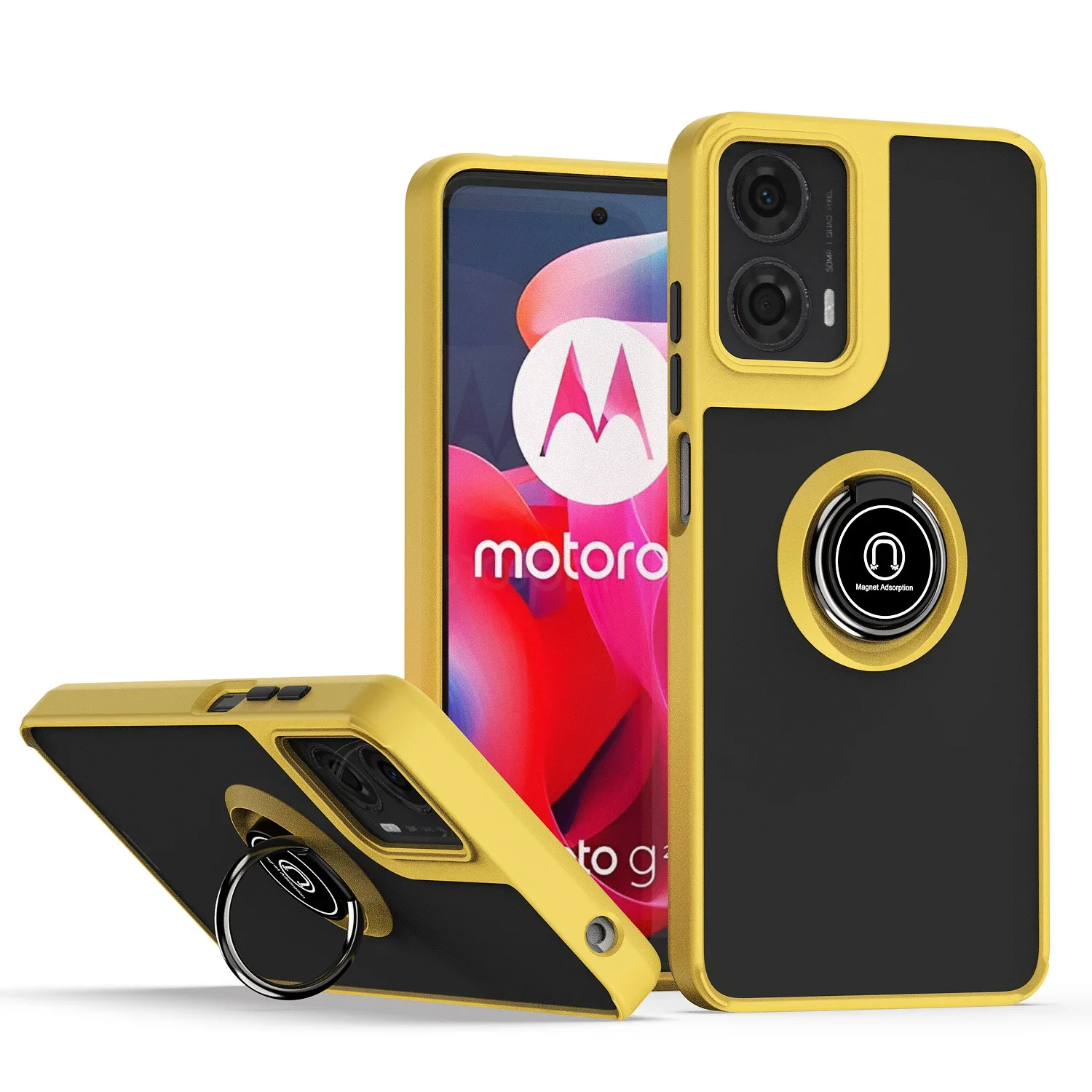 Shockproof Armor Case with Magnetic Ring Stand Holder - Back Cover Accessory