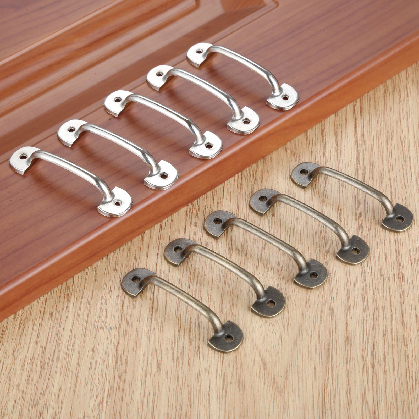 5sets Alloy Handles w/screws Antique Bronze/Silver Pulls 50mm Hole Drawer Door Cabinet Vintage Home Decor Kitchen Chest Bathroom