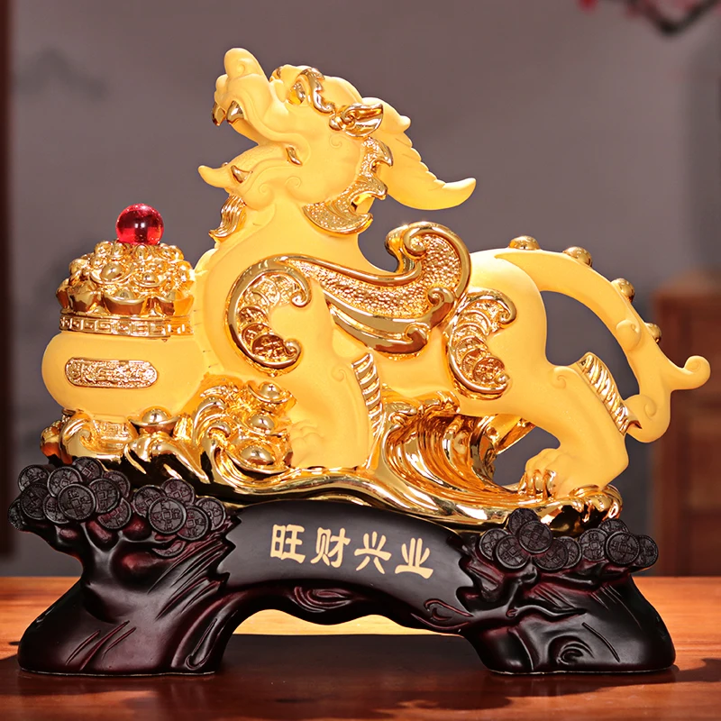 

Resin Wealth Attracting Pixiu Ornaments Living Room Home Decoration Resin Statue Handicrafts Chinese Style Ornaments Feng Shui