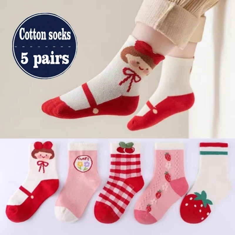 thumbnail image 1 of 5 par/lote Otoño Invierno niños calcetines de dibujos animados bebé lindo moda algodón Pokemon estampado calcetines cómodos niñas niños calcetines deportivos, 1 of 5