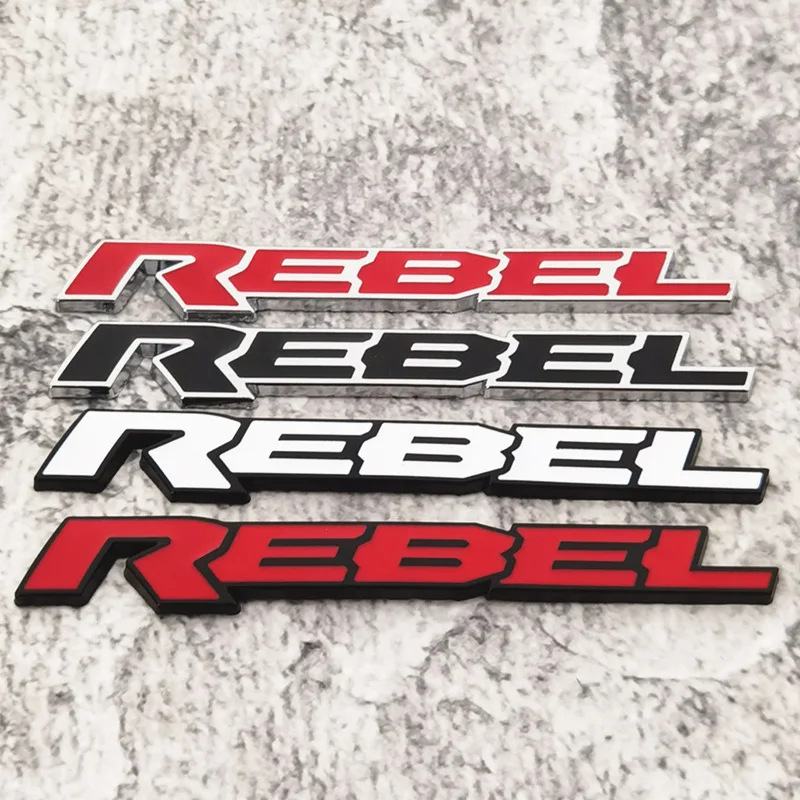 

Cross-border modification of REBEL letter logo 3D solid metal REBEL English body stickers personalized letter car stickers