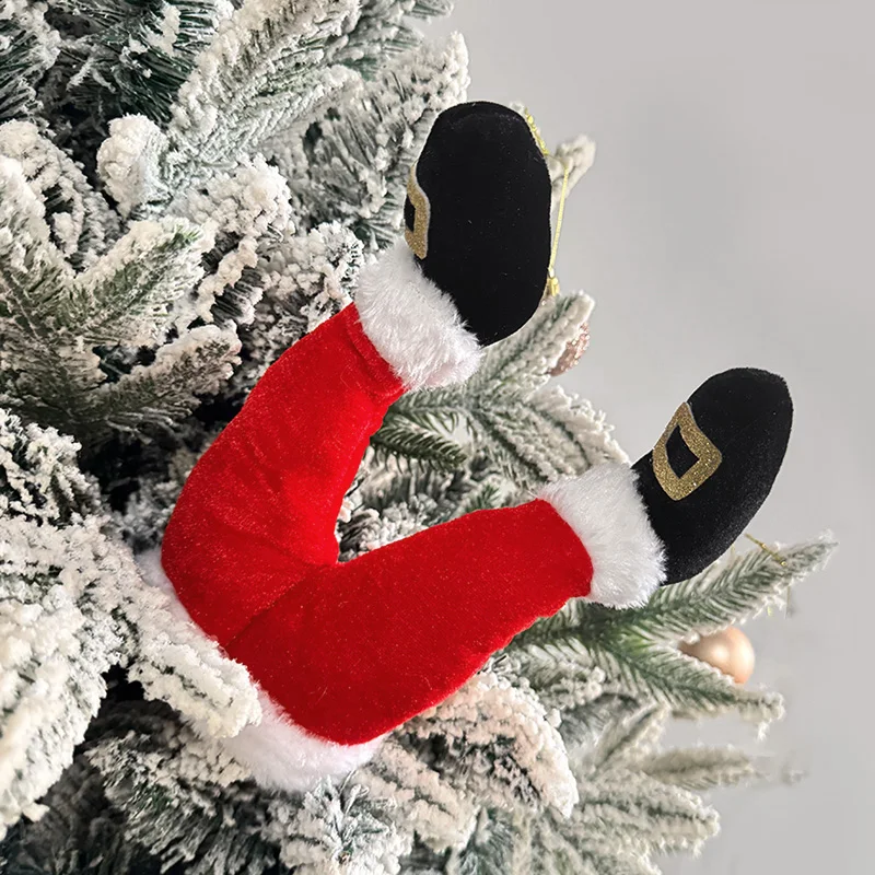 Santa Claus Elf Legs Doll Christmas Tree Decoration Home Fireplace Hanging Ornament Xmas Tree Picks New Year Party Supplies Gift