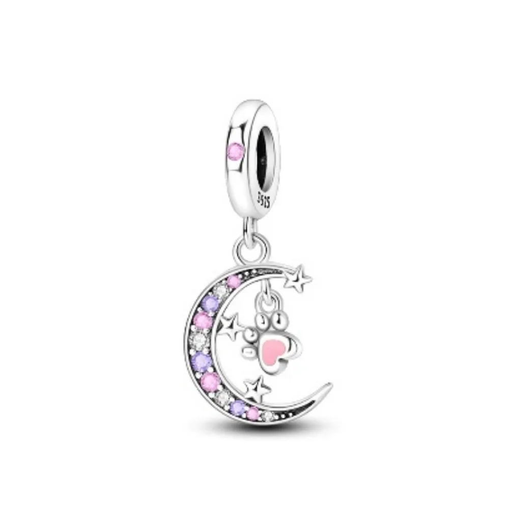 2024 Pink 925 Silver Pink Perfume Dance shoe pendant Charm Ghost Dog Bead Fit Original Bracelet Jewelry For Annversary Gifts 2