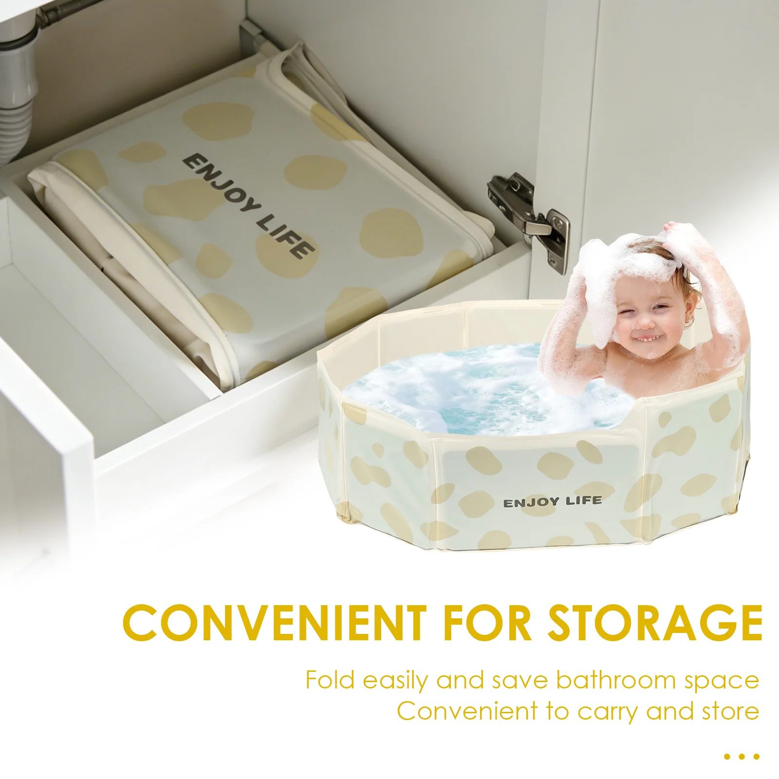 Foldable Baby Bathtub PVC Reinforced Thickened Kids' Bathtub with Drain Valve Pet Bathing Foldable Bathtub Garden Paddling Pool