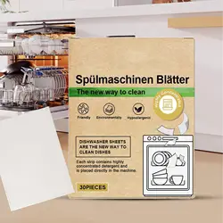 Eco - Friendly Dishwasher Sheets, 30 Count - Portable Cleaning Tablets for Convenience and Sustainability