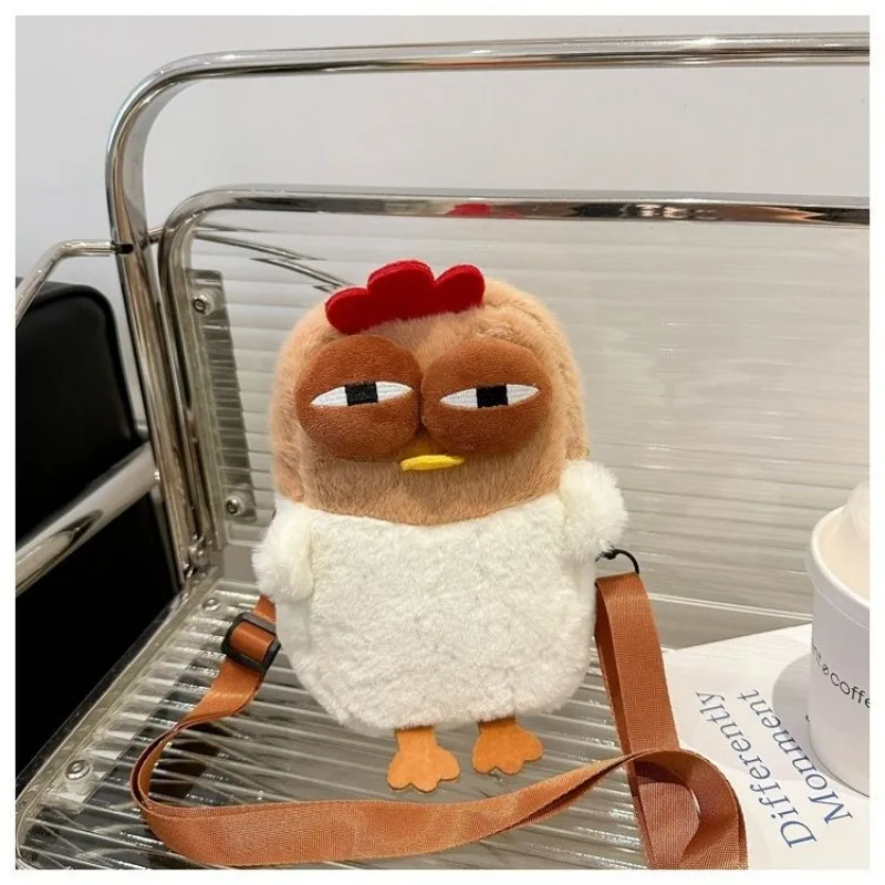 Cute Cuckoo Chicken Crossbody Bag ins Japanese Women's Backpack Lazy Wind Plush Cartoon Shoulder Casual Trend Bag 3