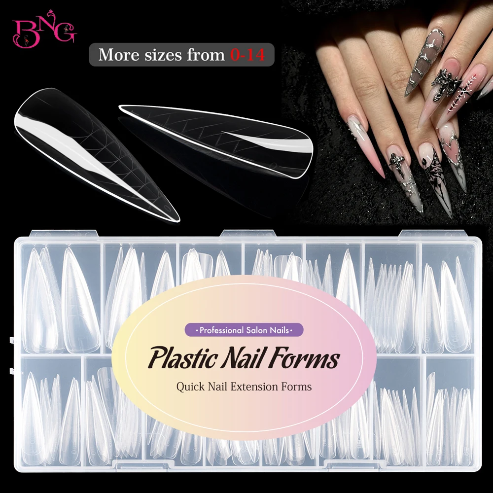 Nail Dual Forms Poly Extension Gel Builder Gel Reusable 15 Sizes Acrylic Molds Sets Manicure BNG