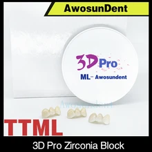 Discos multicamadas do cadcam 98mm do bloco da zircônia do pro 3d ttml para materiais e laboratório dentais