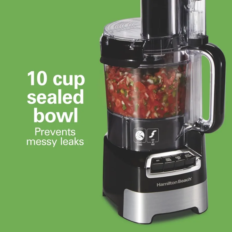 Hamilton Beach Stack & Snap Food Processor, 10 Cup Capacity, New, 70723 4