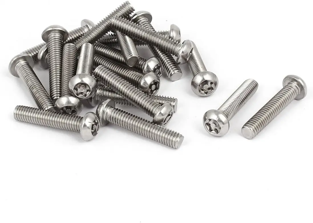 

M6x30mm 304 Stainless Steel Button Head Torx Security Tamper Proof Screws 20pcs