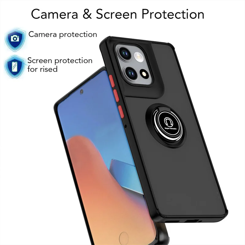 Armor Matte Shockproof Case with Magnetic Ring Holder and Stand