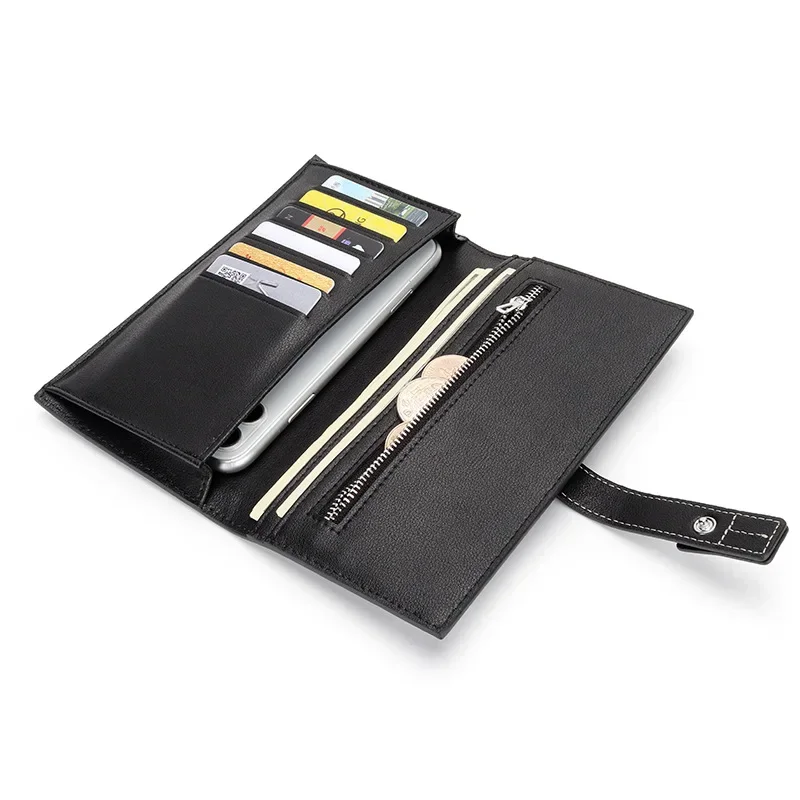Genuine Leather Women's Purses Luxury Quality Cowhide Long Female Wallet Clutch Bag New Belt Travel Phone Card Holder Wallet