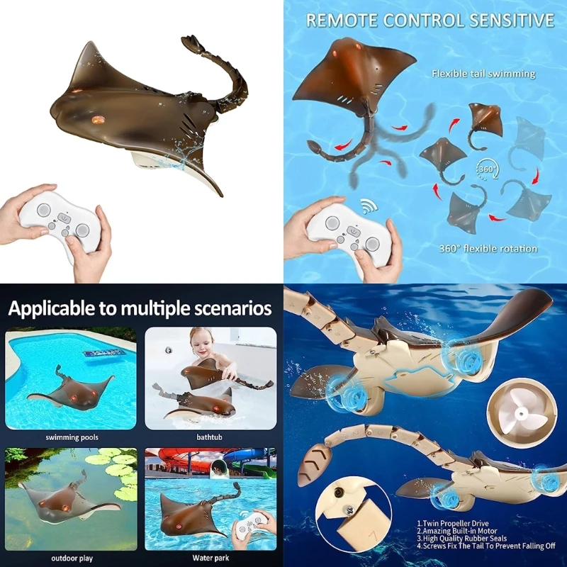 Wireless Boat RCDevilfish Underwater Toy for Lake Pool Teens Boy Water Play Toy 6