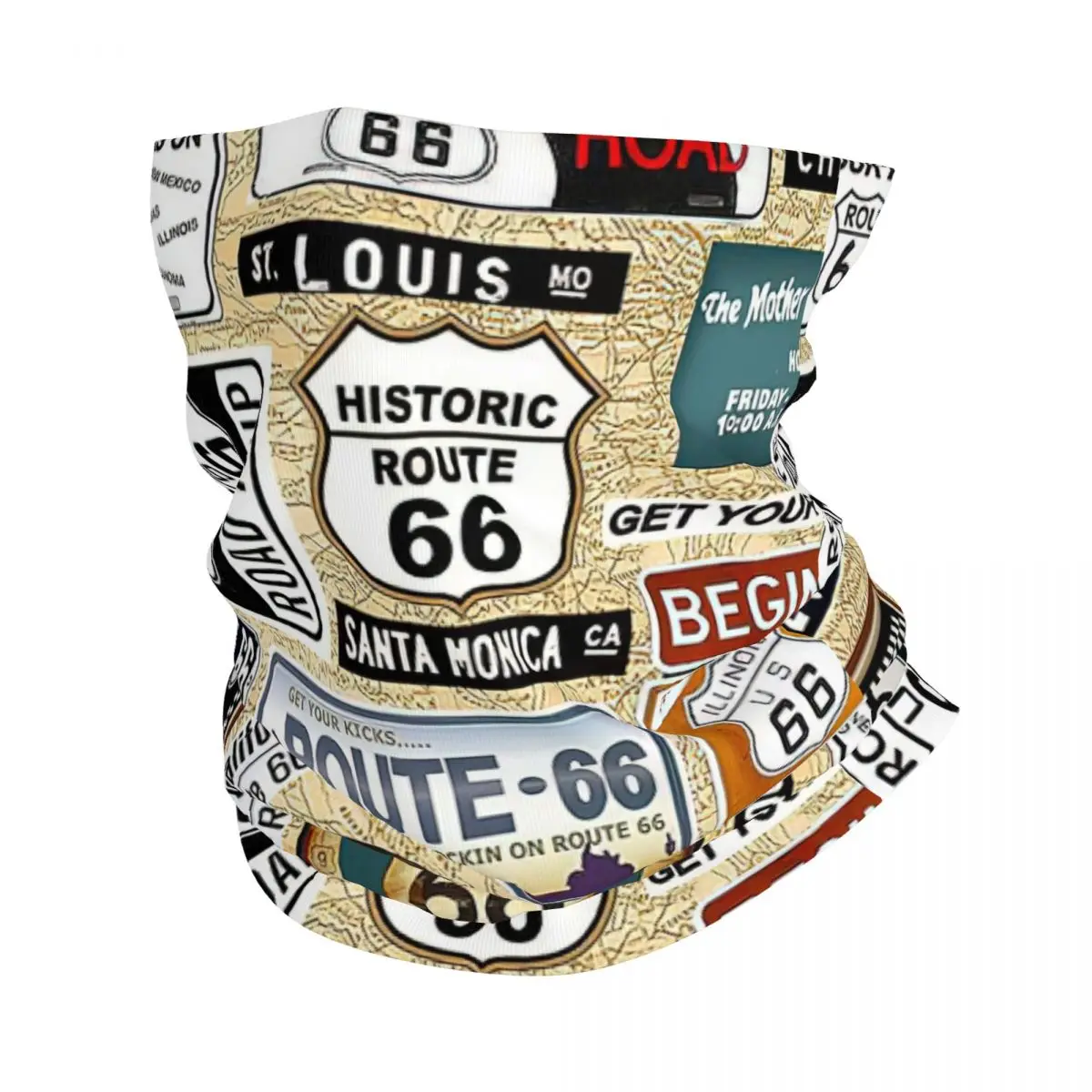 

Винтажная бандана в стиле хип-хоп из тяжелого металла Route 66, шейный платок с принтом, многофункциональная Балаклава, дышащая Спортивная для мужчин