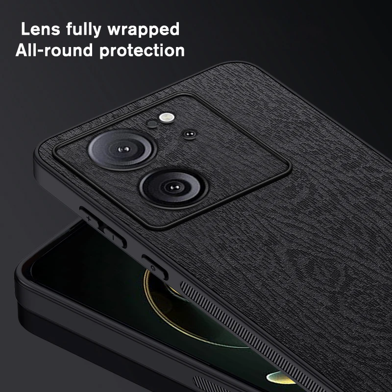 Étui de protection antichoc pour Xiaomi 13T 5G Pro, coque arrière en cuir de Grain d'arbre, Xiomi Redmy Redmi K60 Ultra, funda pour téléphone_voghion.com