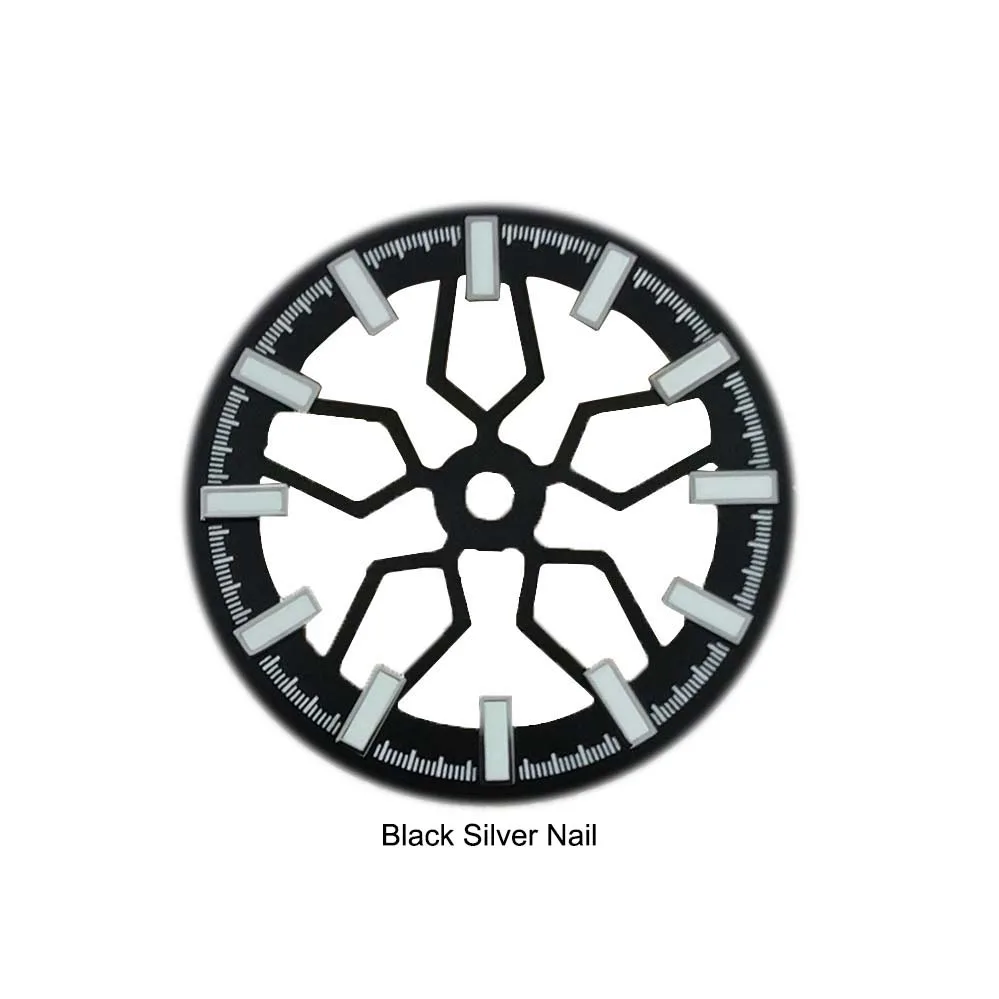 28.5mm Hollow Watch Dial for NH70 Movement Modified Parts Silver/Rose Nails Watch Face Accessories Watch Dial Accessories,Watch Face Accessories,Clock Movement Parts