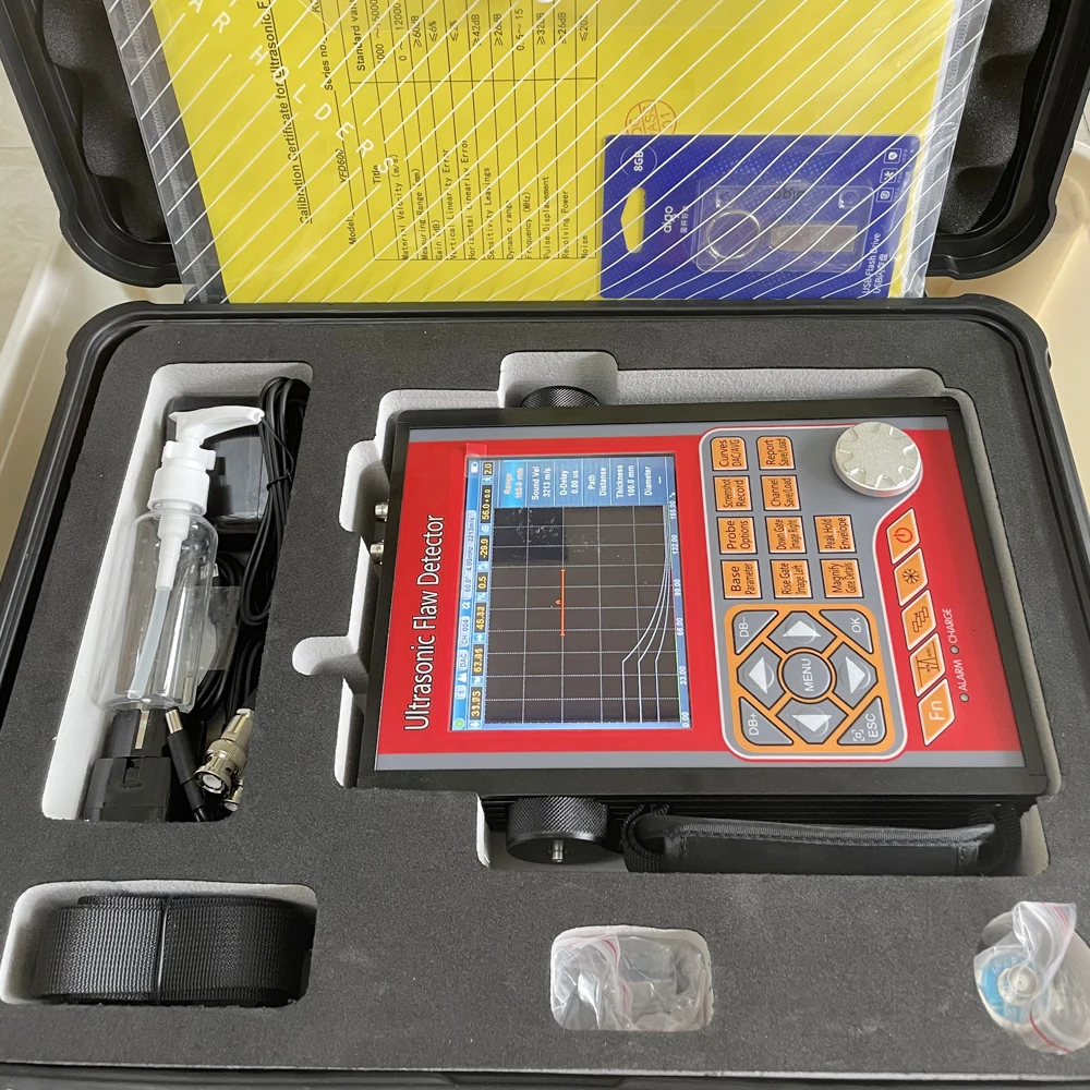 Portable NDT Digital Ultrasonic Flaw Detector Meter Range 0~15000 High-speed Capture Automated Calibration Automated Gain YCL680