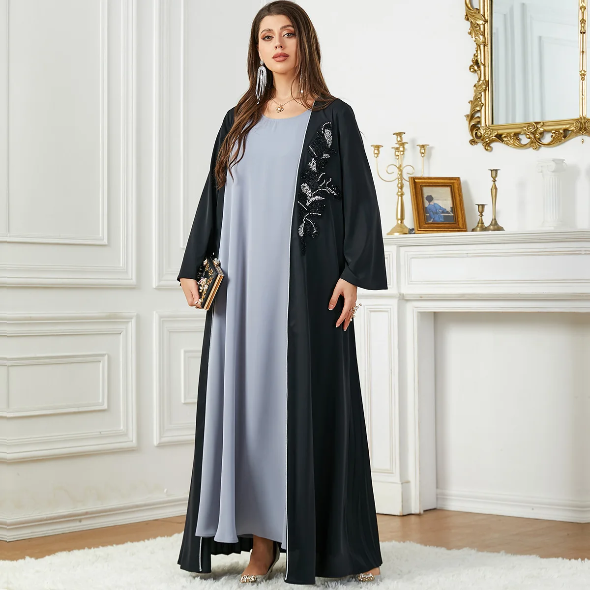 

Новинка, мусульманская женская одежда, Jilbab Abaya в мусульманском стиле, однотонная мягкая Рамадана с высокой талией, женское платье, абайя Ближнего Востока