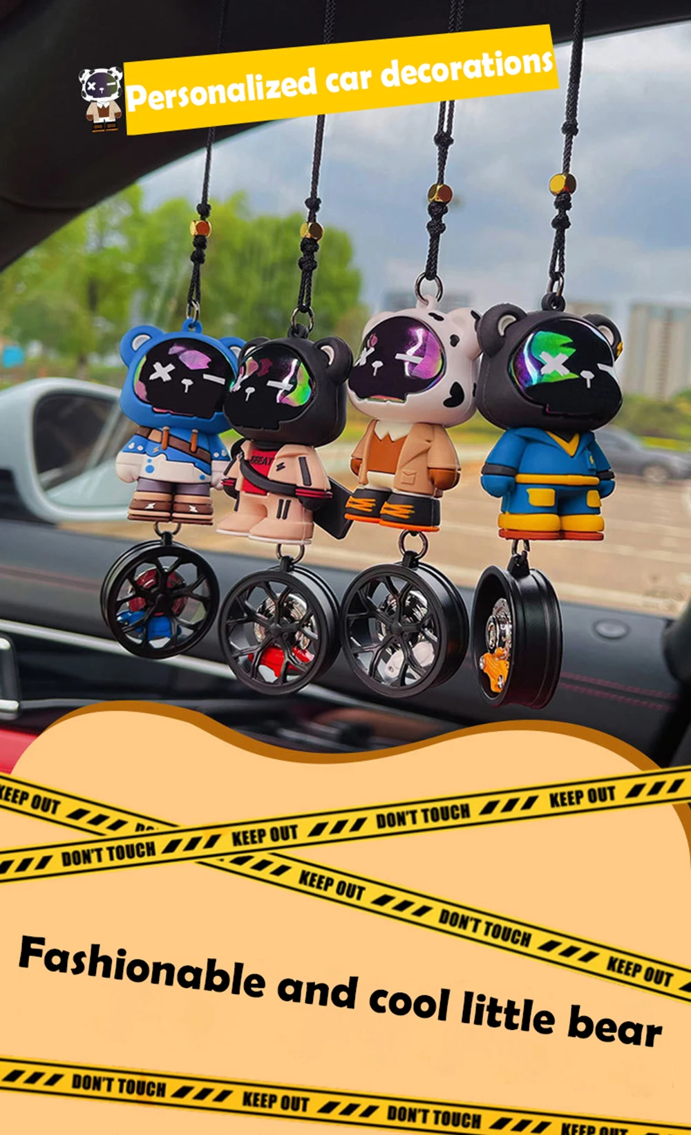 Cartoon Bear Toy Car Decoration High End Tire Wheel Auto Rearview Couple Pocket Gift Accessories Sfeca09b01e1844d1932680eb1476e8df8