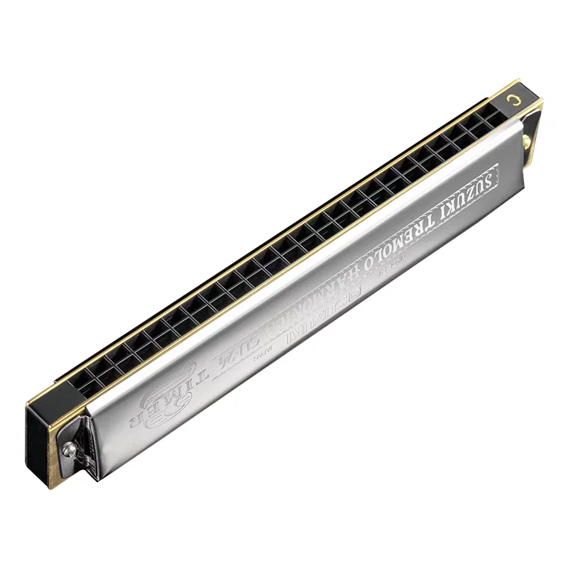 Suzuki Tremolo Octave 24-Hole Harmonica SU-24 2 Timer Key of C Mouth Organ Prefessional Armonica Japan Harp Musical Instruments