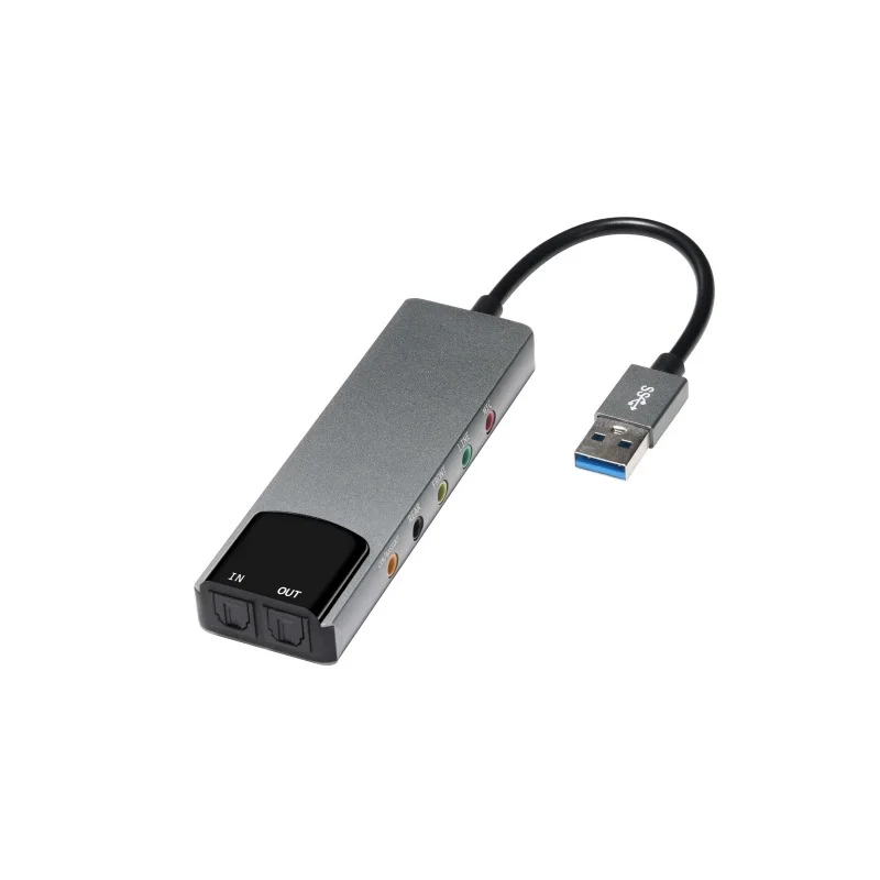 전문가용 USB 외장 사운드 카드 5.1 채널 SPDIF 오디오 어댑터 (PC 노트북용 USB 사운드 인터페이스 외장 사운드 카드)