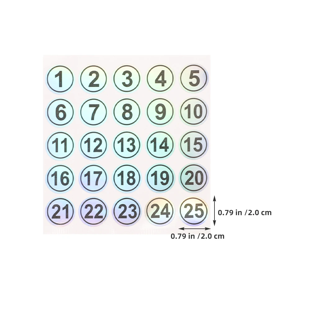 15 Sheets Waterproof Number Stickers Consecutive for Bottles Self adhesive Labels Removable Dot Pvc Office Labeling