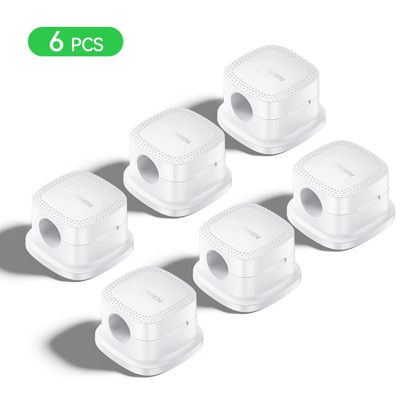 Magnetic Cable Organizer - Adjustable and Stable Wire Holder Clips (6-Pack)