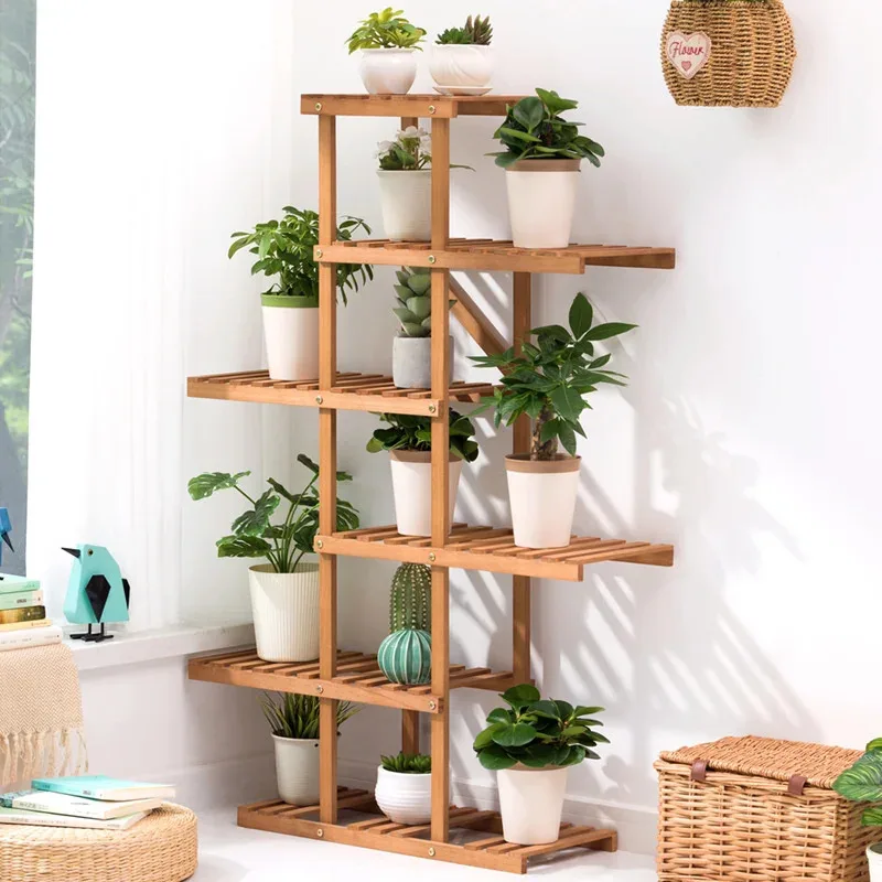 Wooden MultiLayer Plant Stand Indoor Balcony Plant Shelves Flower Stand for Nature Lovers
