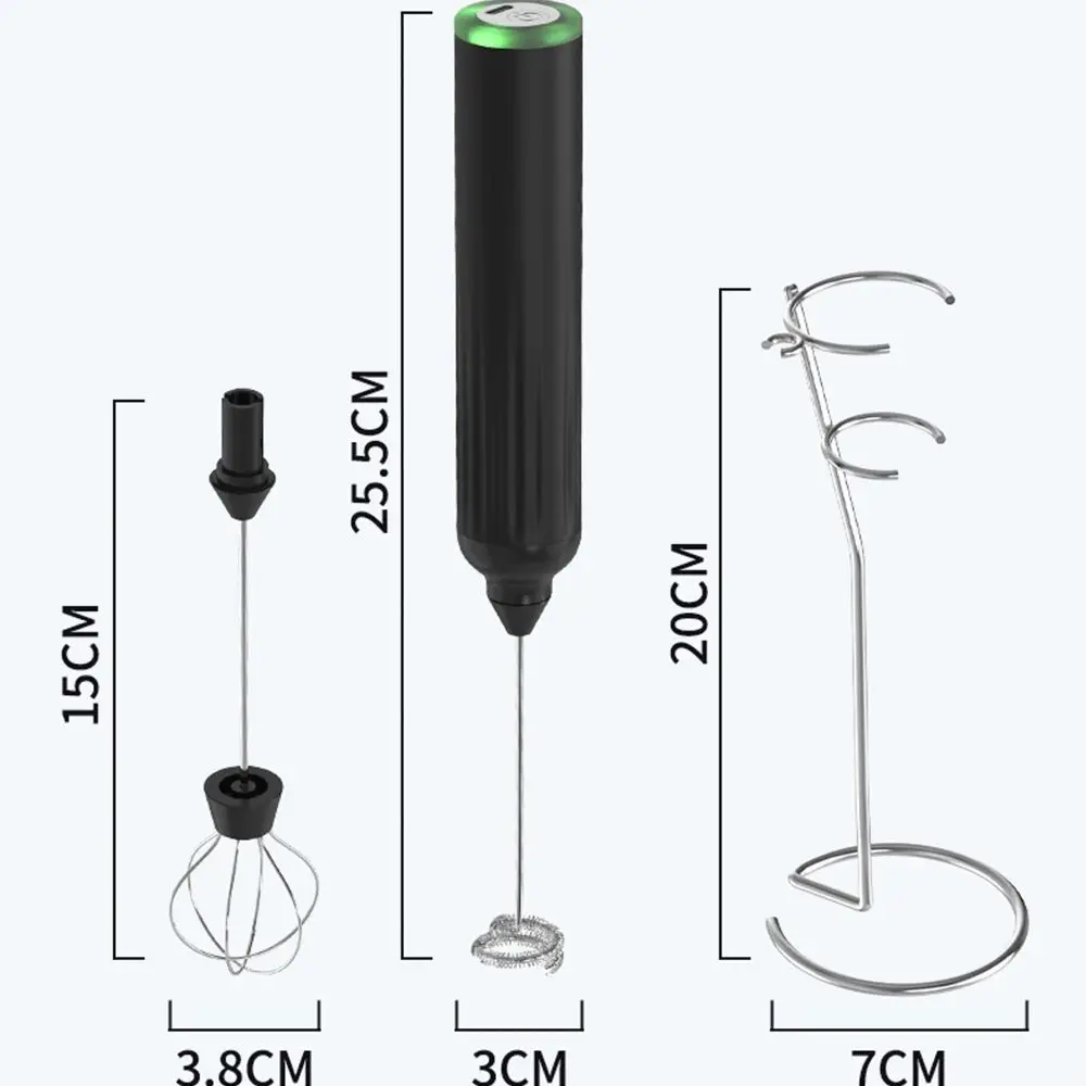 Electric Milk Frother USB Rechargeable Wireless Milk Foamer Coffee Whisk Mixer Egg Beater Mini Frother Handle Stirrer 3 Speeds 6