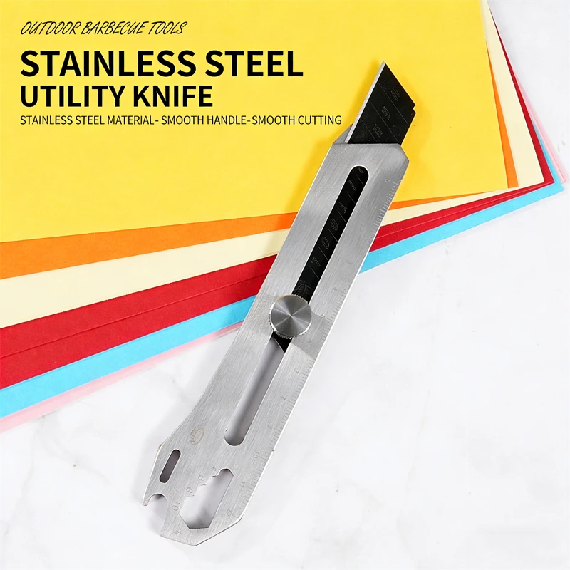 접이식 다용도 칼 다기능 와이어 스트리퍼 스테인리스 스틸 헤비 듀티 나이프 풀 메탈 두꺼운 벽지 칼